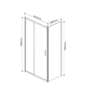 Душевой уголок Vincea Garda VSR-1G1015CLB, 1500*1000, черный, стекло прозрачное