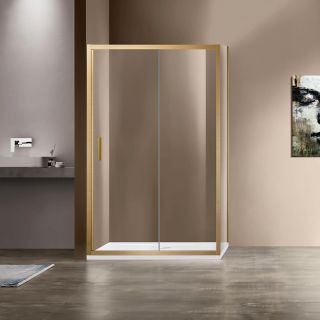 Душевой уголок Vincea Garda VSR-1G8015CLG, 1500*800, брашированное золото, стекло прозрачное
