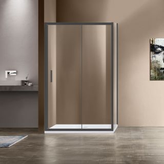 Душевой уголок Vincea Garda VSR-1G9014CLGM, 1400*900, вороненая сталь, стекло прозрачное