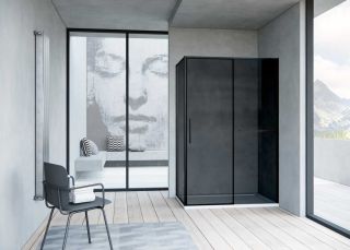 Душевой уголок Vincea Slim Soft VSR-1SS9012CGB, 1200*900, черный, стекло тонированное