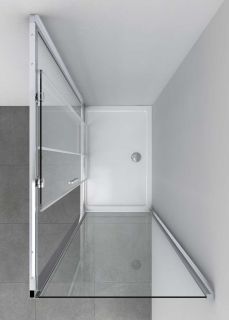 Душевой уголок Vincea Soft VSR-3SO8014CLGM, 1400*800, вороненая сталь, стекло прозрачное