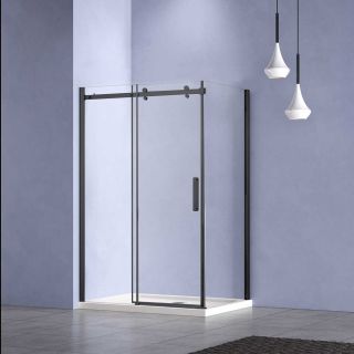 Душевой уголок Vincea Como-N VSR-4CN9016CLB, 1600*900, черный, стекло прозрачное