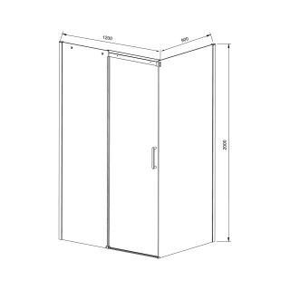 Душевой уголок Vincea Dice VSR-4D9012CL, 1200*900, хром, стекло прозрачное