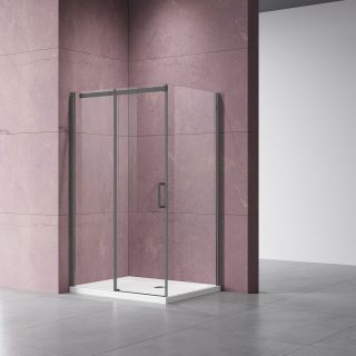 Душевой уголок Vincea Dice VSR-4D9015CLGM, 1500*900, вороненая сталь, стекло прозрачное