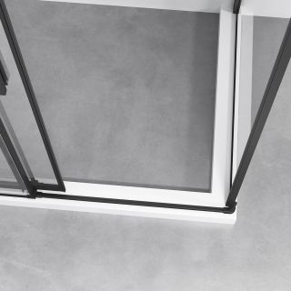 Душевой уголок Vincea Slim-N VSR-4SN8011CLB, 1100*800, черный, стекло прозрачное