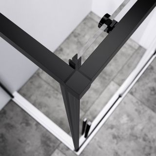 Душевой уголок Vincea Slim-N VSR-4SN8011CLB, 1100*800, черный, стекло прозрачное