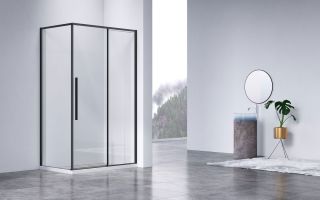 Душевой уголок Vincea Slim-N VSR-4SN9013CLB, 1300*900, черный, стекло прозрачное