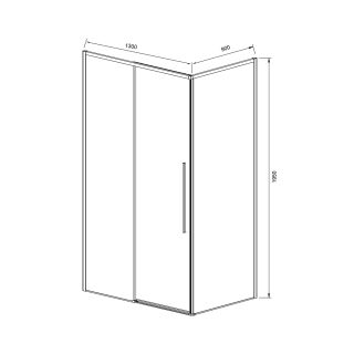 Душевой уголок Vincea Slim-N VSR-4SN9013CLGM, 1300*900, вороненая сталь, стекло прозрачное