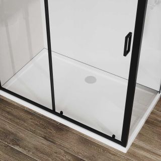 Душевой уголок Vincea City VSR-5CT9011CLB, 1100*900, черный, стекло прозрачное