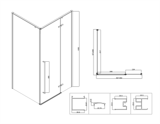 Душевой уголок Vincea Slim-N VSR-5SN9090CLGM, 900*900, вороненая сталь, стекло прозрачное