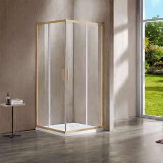Душевой уголок Vincea Garda VSS-1G1012CLG, 1200*1000, брашированное золото, стекло прозрачное