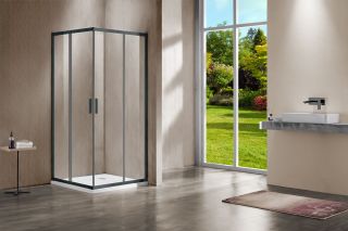 Душевой уголок Vincea Garda VSS-1G8010CLGM, 1000*800, вороненая сталь, стекло прозрачное