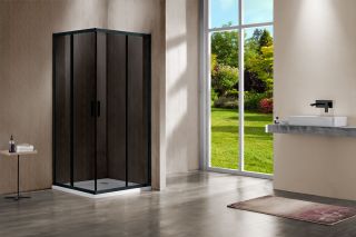 Душевой уголок Vincea Garda VSS-1G9012CGB, 1200*900, черный, стекло тонированное