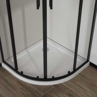 Душевой уголок Vincea City VSQ-5CT900CLB, 900*900, черный, стекло прозрачное