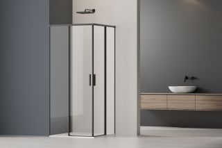 Душевой уголок Vincea Soft 2 VSS-3SO2800CLB, 800*800, черный, стекло прозрачное