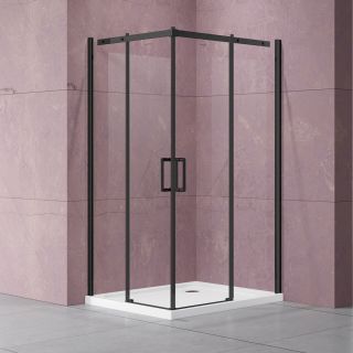 Душевой уголок Vincea Dice VSS-4D900CLB, 900*900, черный, стекло прозрачное