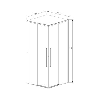 Душевой уголок Vincea Slim-N VSS-4SN8010CGB, 1000*800, черный, стекло тонированное