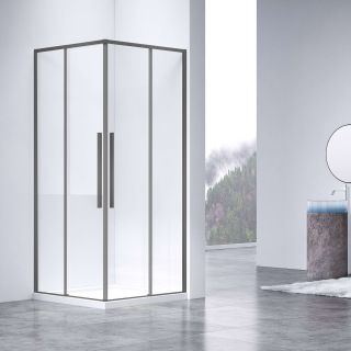 Душевой уголок Vincea Slim-N VSS-4SN8010CLGM, 1000*800, вороненая сталь, стекло прозрачное