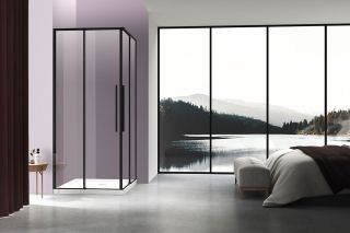 Душевой уголок Vincea Slim-N VSS-4SN9010CLB, 1000*900, черный, стекло прозрачное