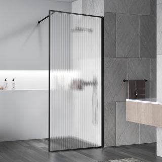 Душевая перегородка Vincea Walk-In HP Art VSW-1HP120FLB, 1200*2000, черный матовый, стекло рифленое