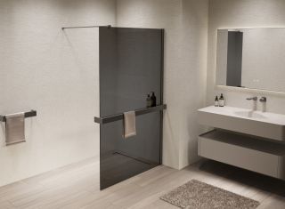 Душевая перегородка Vincea Walk-In VSW-1HR110CGGM, 1100*2000, вороненая сталь, стекло тонированное