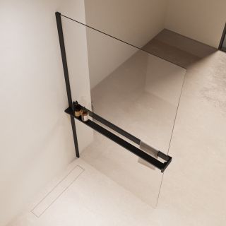 Душевая перегородка Vincea Walk-In VSW-1HR110CLB, 1100*2000, черный, стекло прозрачное