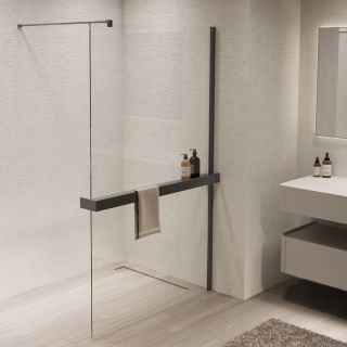 Душевая перегородка Vincea Walk-In VSW-1HR900CLGM, 900*2000, вороненая сталь, стекло прозрачное