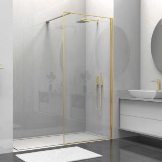 Душевая перегородка Vincea Walk-In HS VSW-1HS900CLG, 900*2000, брашированное золото, стекло прозрачное