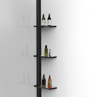 Душевая перегородка Vincea Walk-In VSW-1HWS100CLB, 1000*2000, черный, стекло прозрачноe