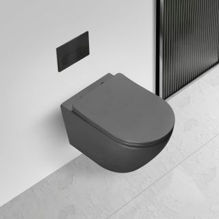Унитаз подвесной Vincea Globo VT1-14TMA Tornado, цвет антрацит матовый, ультратонкое soft-close сиденье