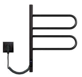 Полотенцесушитель электрический Vincea VTD-1R1CBE 4460, черный, таймер