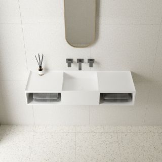 Раковина Solid Surface Vincea VWB-6S212MW, 1200*400*200, подвесная, цвет белый матовый