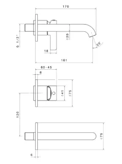 Встраиваемый смеситель для раковины Kerama Marazzi Linea 71028EKM.21.018 хром