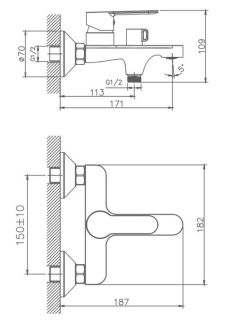 Смеситель для ванны Haiba HB60557-8 белый
