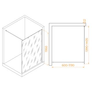 Душевая перегородка RGW WA-010B 351001014-14 140см чёрный