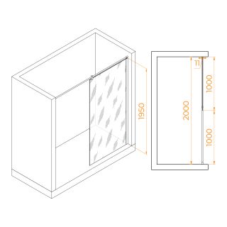 Душевая перегородка RGW WA-033 351003310-11 100см хром