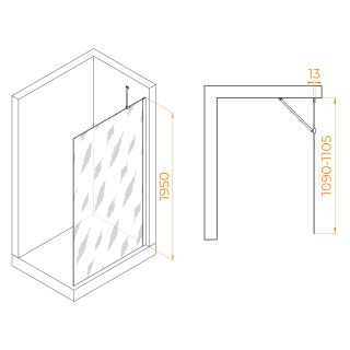 Душевая перегородка RGW WA-110B 351011011-14 110см чёрный