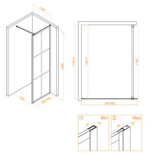 Душевая перегородка RGW WA-110W 351011009-15 90см белый