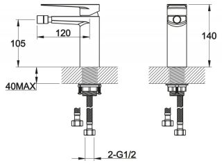 Смеситель для биде, хром Carin BelBagno CAR-BD-CRM