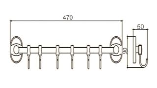 Полотенцедержатель РМС A5026 трубчатый с крючками хром