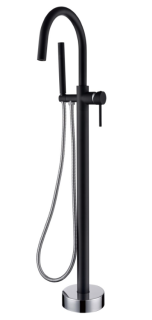 Напольный смеситель для ванны Boheme Uno 469-BCR чёрный/хром
