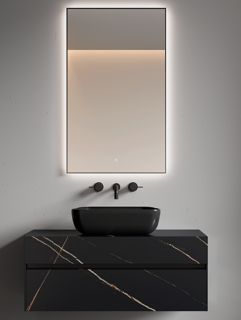 Зеркало с подсветкой Armadi Art Modern 569-B 60 см сенсорный выключатель антизапотевание чёрный