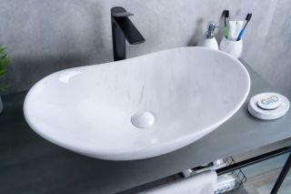 Раковина Gid Ws9811 54468 накладная под камень глянцевая 61x37x15