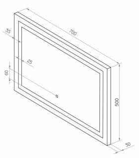 Зеркало с подсветкой Continent Rimini ЗЛП680 с сенсорным выключателем 70см