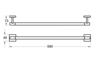 Полотенцедержатель Rose RG3017H 59см золото/чёрный