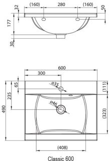 Раковина Ravak Classic 600 XJD01160000