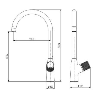 Смеситель для кухни Kohr FLY 1LN020201DBE-0000A красный/чёрный