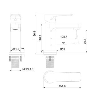 Смеситель для раковины Wonzon & Woghand Blend WW-A40222-BG брашированное золото