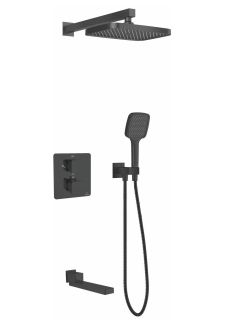 Душевая система Rose R1595H с термостатом чёрный матовый