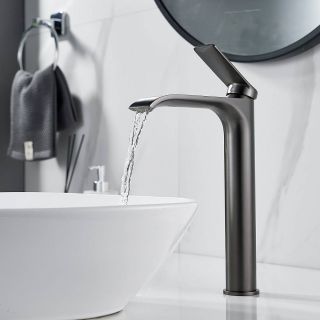 Смеситель для раковины Shevanik S4111T оружейная сталь